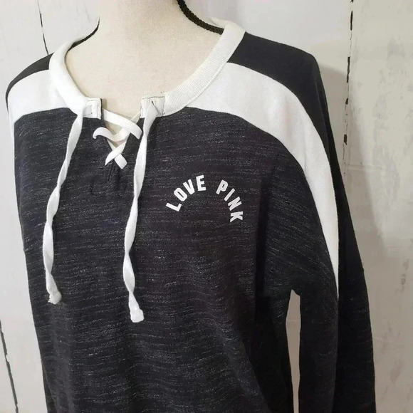 PINK Victoria's Secret Lace Front Sweatshirt - Picture 1 of 6